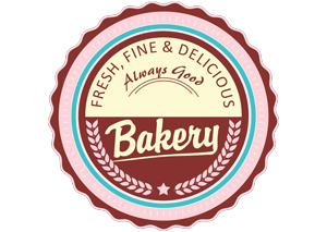 A round, vintage-style logo with scalloped edges reading “Fresh, Fine & Delicious” around the top, “Always Good” in the center, and “Maui Bakery” prominently in the middle. The logo features decorative wheat designs and soft pastel colors.
